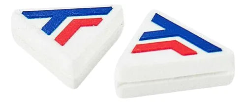 Antivibrador Tricolor Húmedo Tecnifibre Con 2 Logotipos Raq Medvedev, Color Blanco, Detalles En Azul Y Rojo