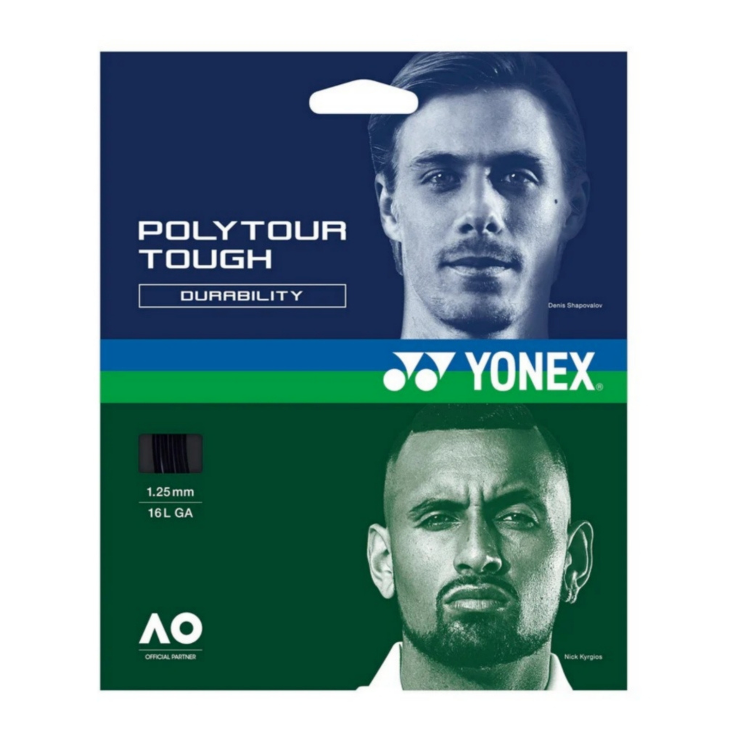 Set de Cuerda Yonex Poly Tour Tough Cal. 1.25 Black