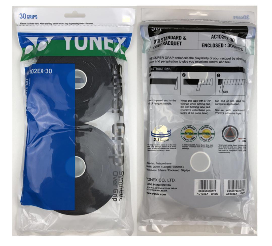 Overgrip Yonex Super Grap x30 piezas Negro
