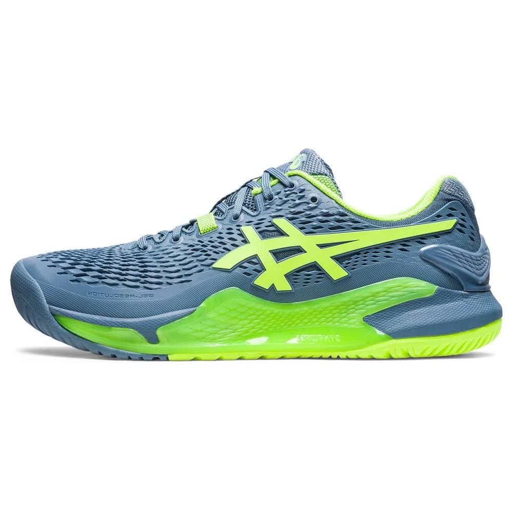 Tenis Asics Gel Resolution 9 (Steel Blue/Hazard Green)
