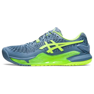 Tenis Asics Gel Resolution 9 (Steel Blue/Hazard Green)