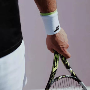 Muñequera Babolat Logo Jumbo Wristband (White/Aero)