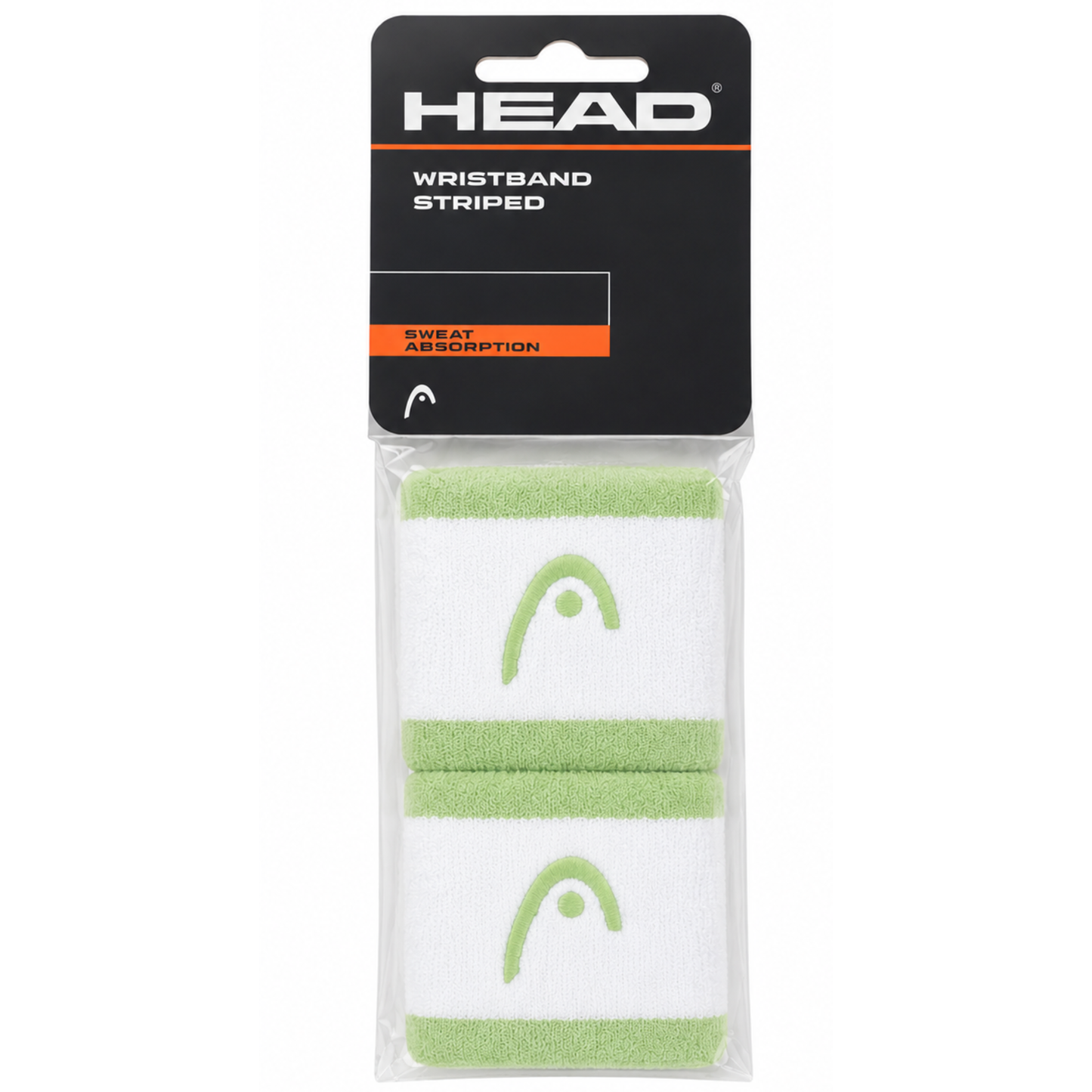Muñequera Head Wristband Striped TW Celery Green White 2.5"