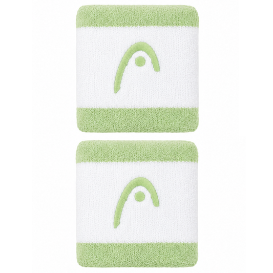 Muñequera Head Wristband Striped TW Celery Green White 2.5"