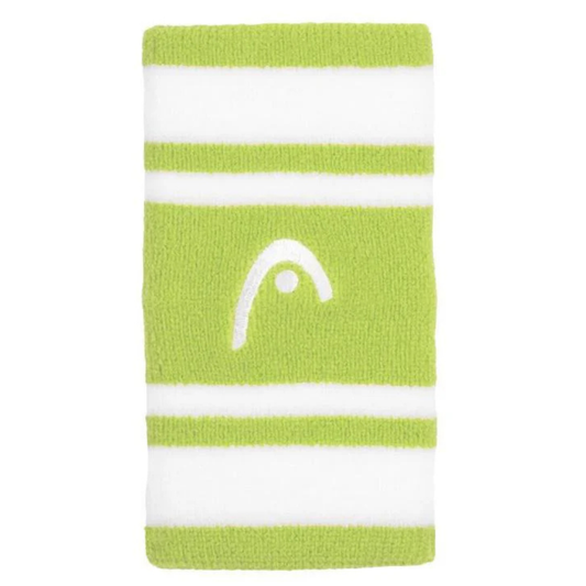 Muñequera Head Wristband Striped Light Lime White 5"