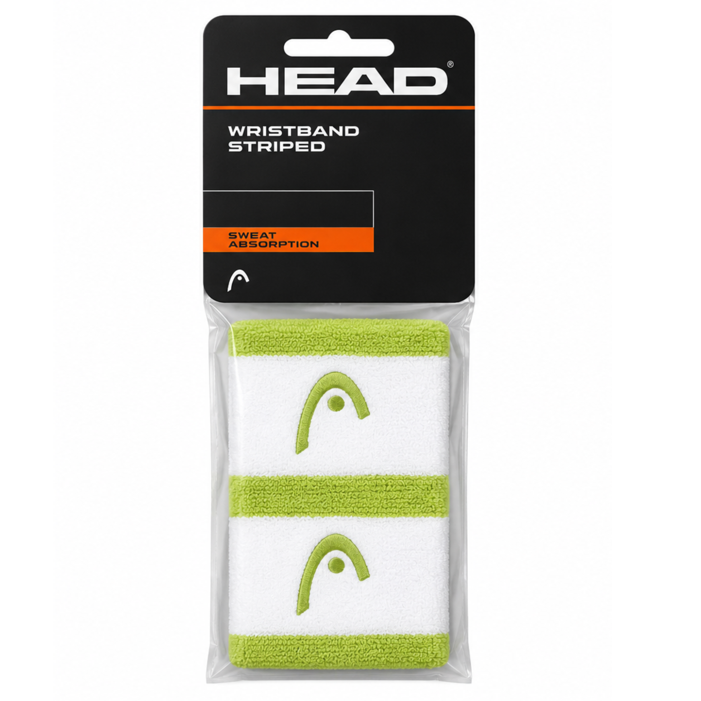 Muñequera Head Wristband Striped TW Light Lime White 2.5"