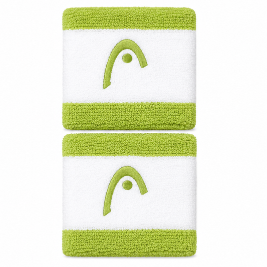 Muñequera Head Wristband Striped TW Light Lime White 2.5"