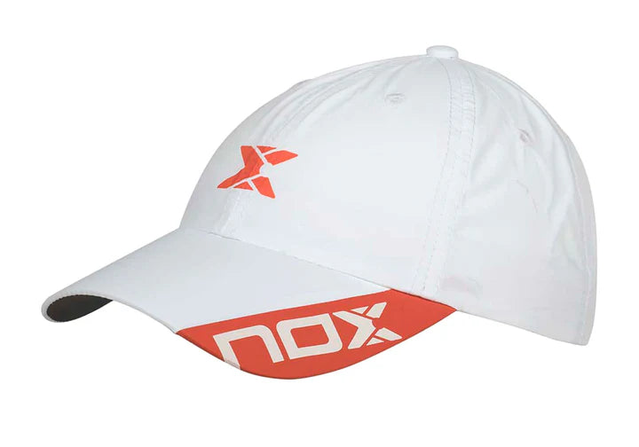Gorra Nox Blanca Logo Rojo