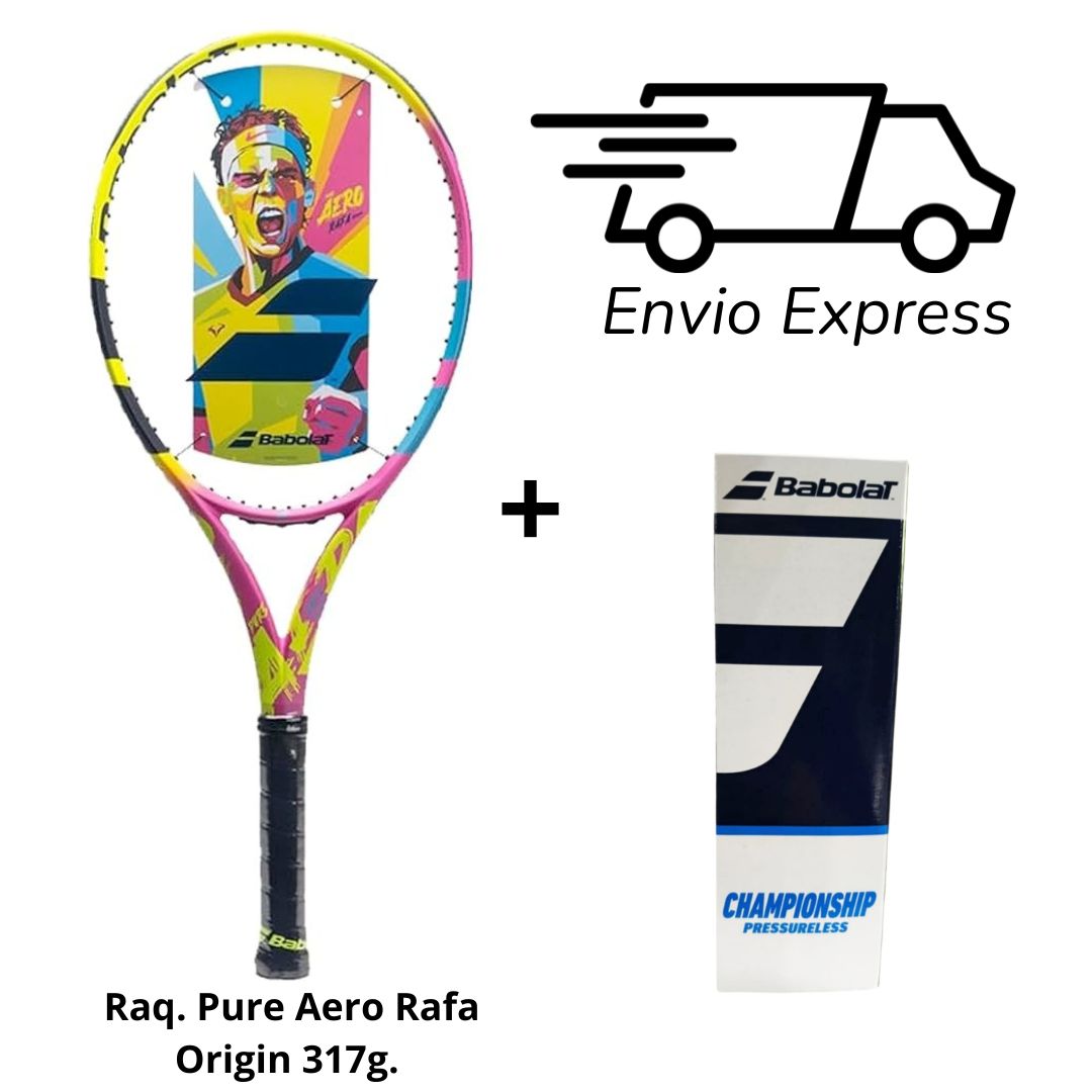 Raqueta Babolat Pure Aero Rafa Origin (317g.) + 1 Pel. Babolat Sin Presión + Envio Gratis