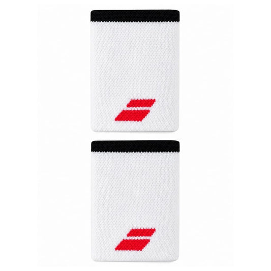 Muñequera Babolat Logo Jumbo Wristband (White/Strike Red)