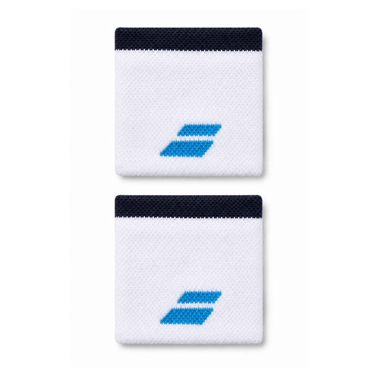 Muñequera Babolat Logo Wristband (White/Drive Blue)