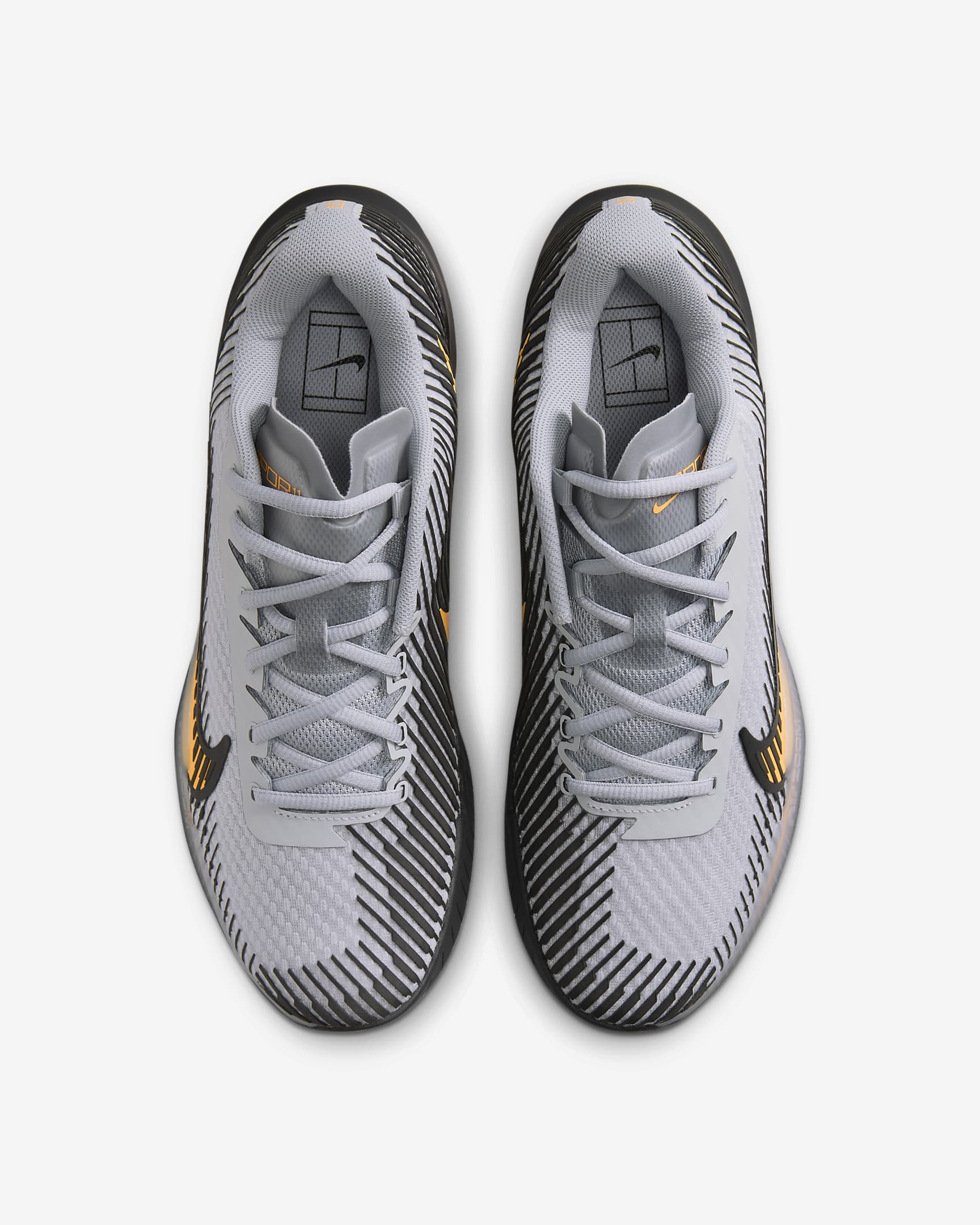 Tenis Nike Court Air Zoom Vapor 11 (gris/naranja)