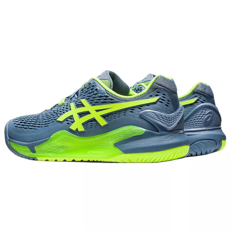 Tenis Asics Gel Resolution 9 (Steel Blue/Hazard Green)