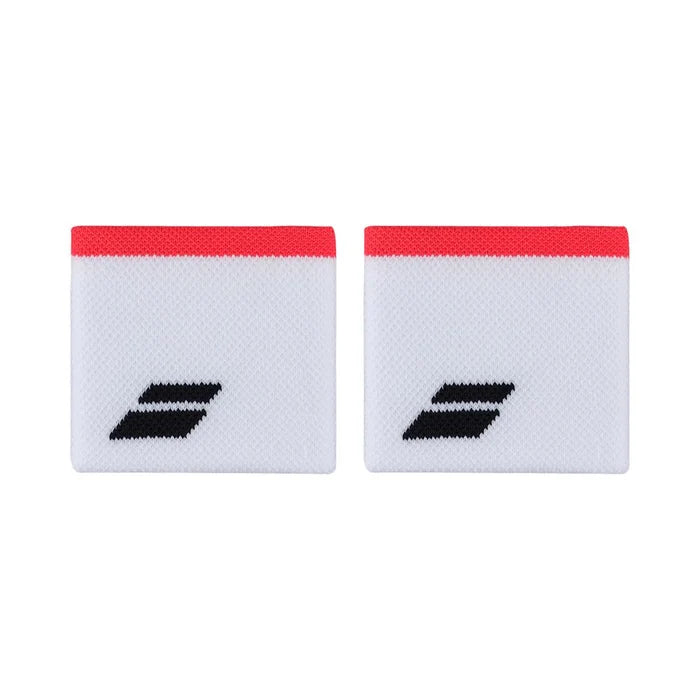 Muñequera Babolat Logo Wristband (White/Strike Red)