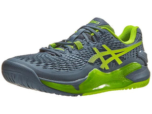 Tenis Asics Gel Resolution 9 (Steel Blue/Hazard Green)