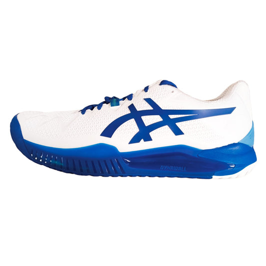 Tenis Asics Gel Resolution 8 (White/Tuna Blue) *Detalle de Mostrador*