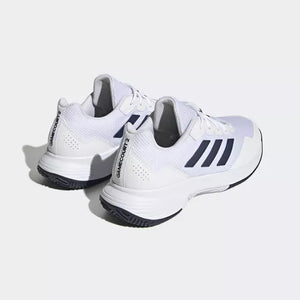 Tenis adidas blancos con store azul
