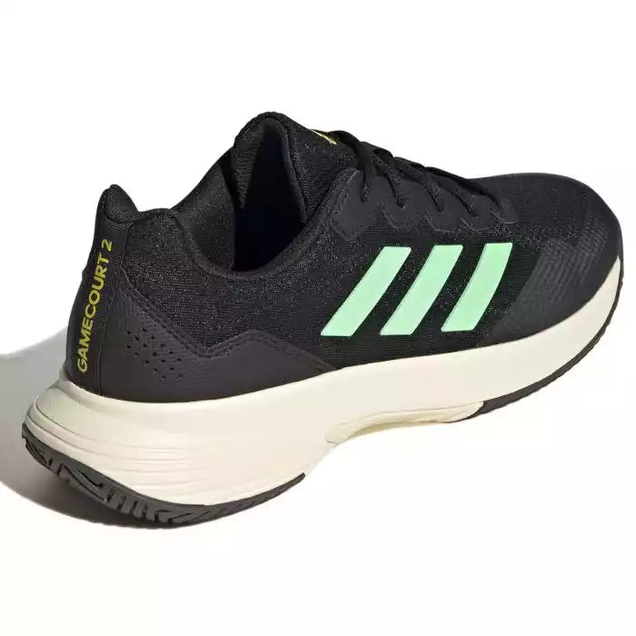 Tenis adidas GameCourt 2 Caballero (Negro/Verde)