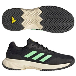 Tenis adidas GameCourt 2 Caballero (Negro/Verde)