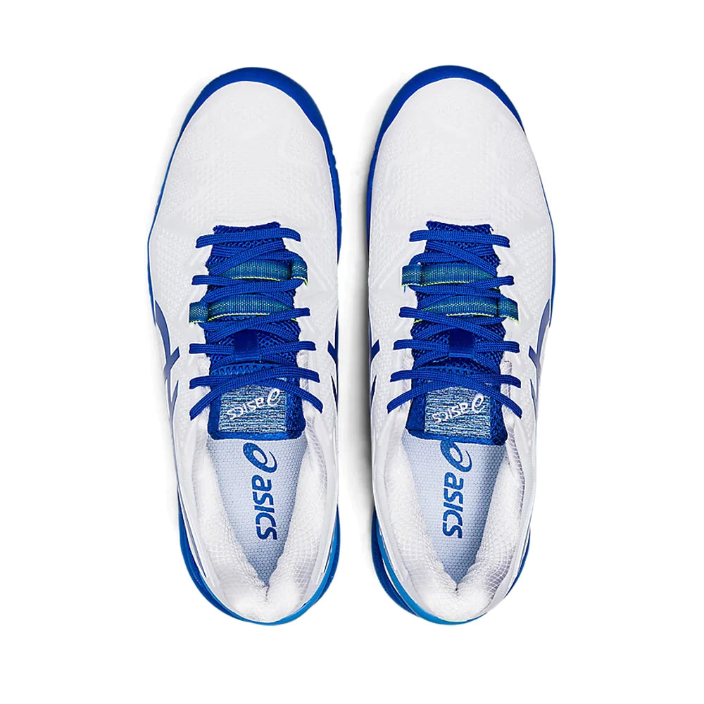 Tenis Asics Gel Resolution 8 (White/Tuna Blue) *Detalle de Mostrador*
