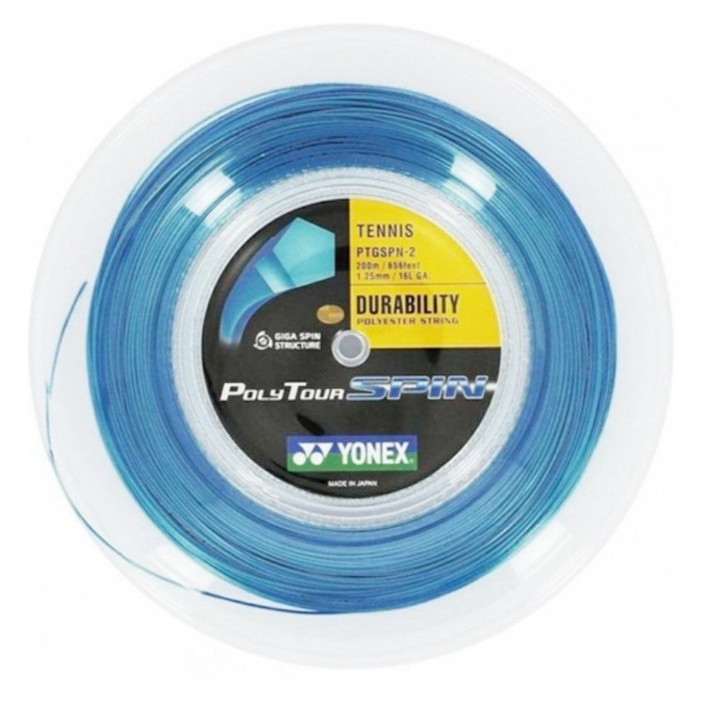 Rollo de Cuerda Yonex Poly Tour Spin Cal. 16L/1.25 Azul