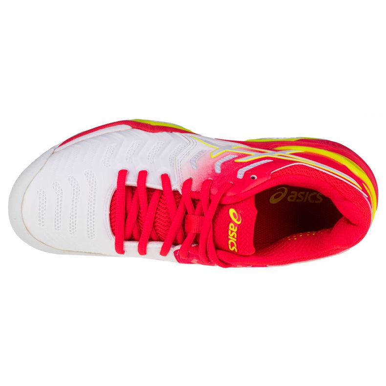 Tenis Asics Gel Resolution 7 Clay White/Laser Pink Detalle de Mostrador