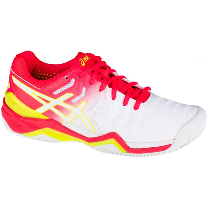Tenis Asics Gel Resolution 7 Clay White/Laser Pink Detalle de Mostrador