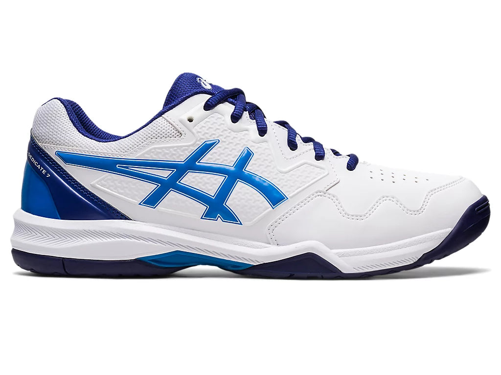 Tenis Asics Gel-Dedicate 7 Caballero (White/Electric Blue)